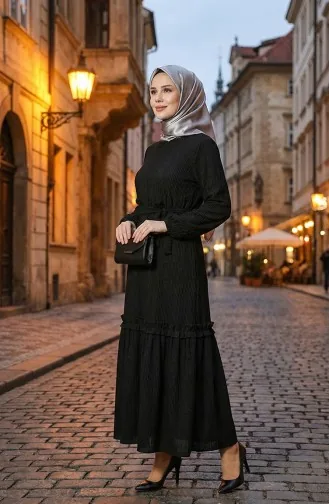 Belgüzar Jupe Robe Froncée NZR003A-03 Noir 003A-03