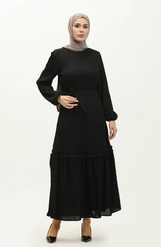 Belgüzar Jupe Robe Froncée NZR003A-03 Noir 003A-03
