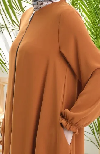 Fermuarlı Mevlana Ferace 4106-01 Hardal