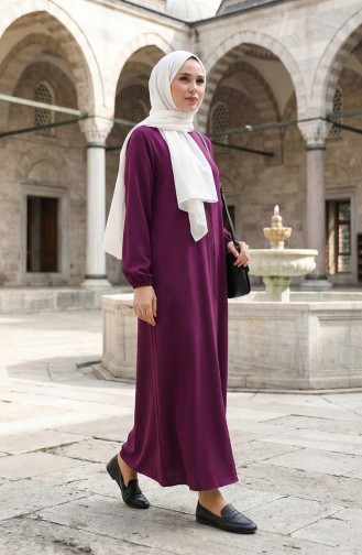 Mevlana Abaya 4106-03 Paars Met Ritssluiting 4106-03