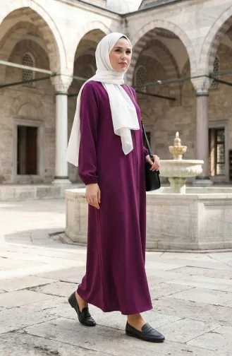 Mevlana Abaya 4106-03 Paars Met Ritssluiting 4106-03