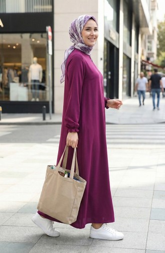 Mevlana Abaya Mit Reißverschluss 4106-03 Lila 4106-03