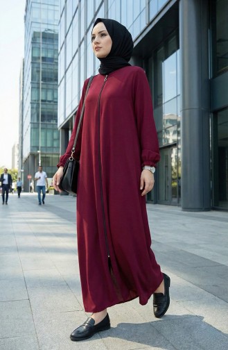 Fermuarlı Mevlana Ferace 4106-05 Bordo