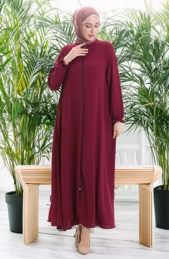 Mevlana Abaya Mit Reißverschluss 4106-05 Weinrot 4106-05