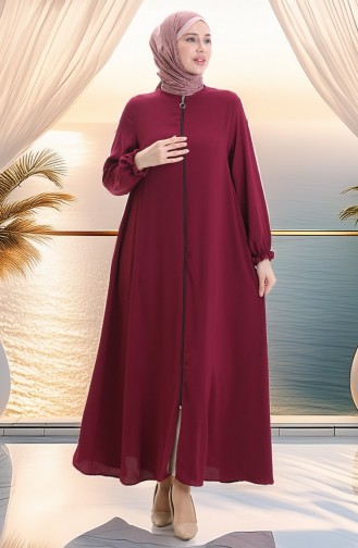 Fermuarlı Mevlana Ferace 4106-05 Bordo