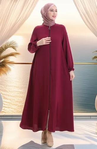 Mevlana Abaya Mit Reißverschluss 4106-05 Weinrot 4106-05