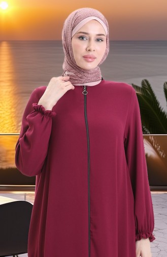 Fermuarlı Mevlana Ferace 4106-05 Bordo