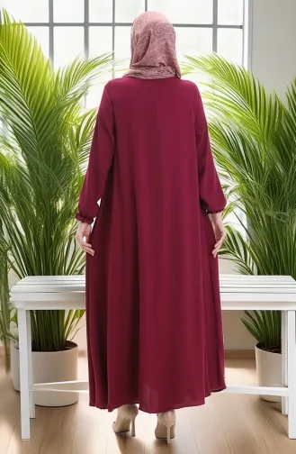 Mevlana Abaya Mit Reißverschluss 4106-05 Weinrot 4106-05