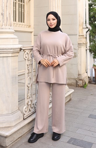 Oysho Fabric Tunic Trousers Two Piece Suit 2191-02 Mink 2191-02