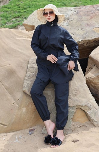 Hijab-Badeanzug Mit Tasche 2038-01 Schwarz 2038-01