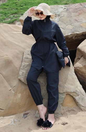 Hijab-Badeanzug Mit Tasche 2038-01 Schwarz 2038-01