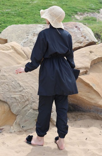 Hijab-Badeanzug Mit Tasche 2038-01 Schwarz 2038-01