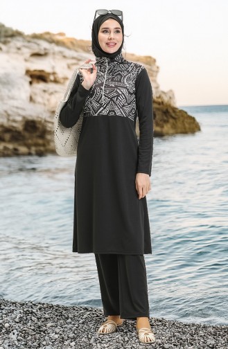 Black Swimsuit Hijab 2313-01
