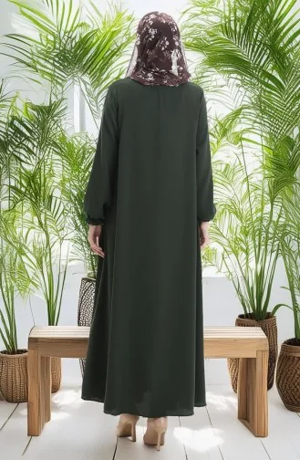 Zippered Mevlana Abaya 4106-02 Emerald Green 4106-02