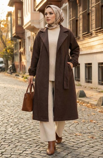 Kaschmirmantel Mit Zweireihigem Kragen Modell 2059-05 Braun 2059-05