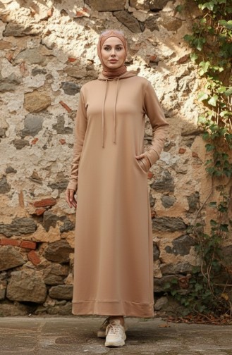 Tweedraads Sportjurk Met Capuchon 0190-08 Koffie Met Melk 0190-08