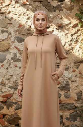 Tweedraads Sportjurk Met Capuchon 0190-08 Koffie Met Melk 0190-08