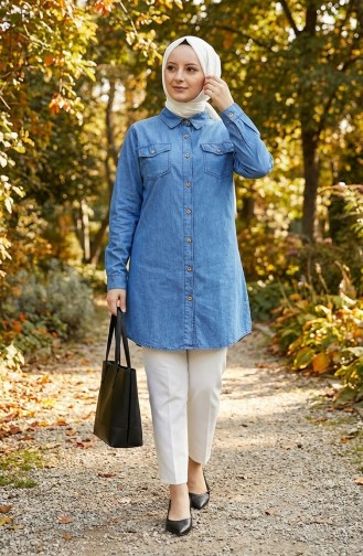 Geknöpftes Jeanshemd 30341-01 Jeansblau 30341-01