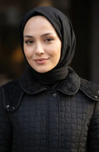 Büyük Beden Kapitone Mont 6133-01 Siyah