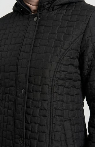 Büyük Beden Kapitone Mont 6133-01 Siyah