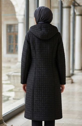 Büyük Beden Kapitone Mont 6133-01 Siyah