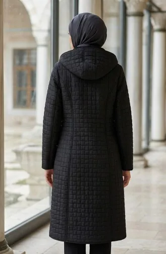 Büyük Beden Kapitone Mont 6133-01 Siyah