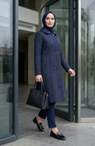 Veste Matelassée Grande Taille 6133-02 Bleu Marine 6133-02