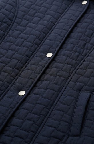 Büyük Beden Kapitone Mont 6133-02 Lacivert