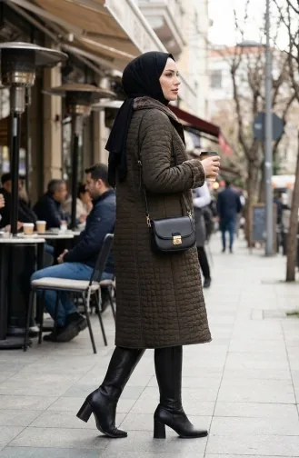 Steppjacke In Übergröße 6133-03 Khaki 6133-03