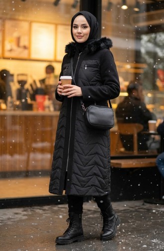 Plus Size Cashmere Coat 6248-01 Black 6248-01