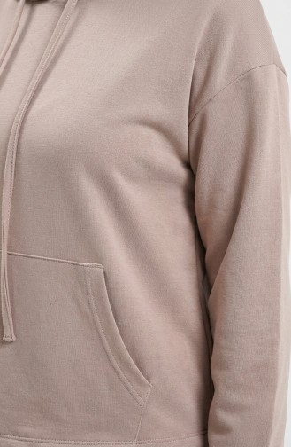 Oysho Fabric Tunic And Skirt Two-Piece Set 2192-01 Mink 2192-01