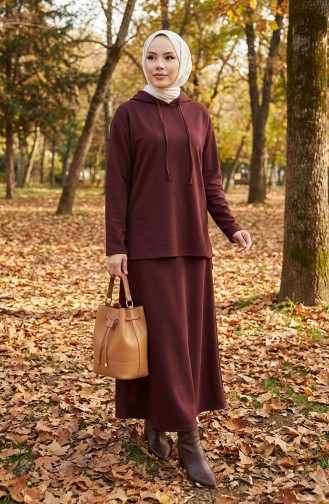 Oysho Stoffen Tuniek En Rok Tweedelig Set 2192-03 Bruin 2192-03