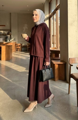 Oysho Stoffen Tuniek En Rok Tweedelig Set 2192-03 Bruin 2192-03