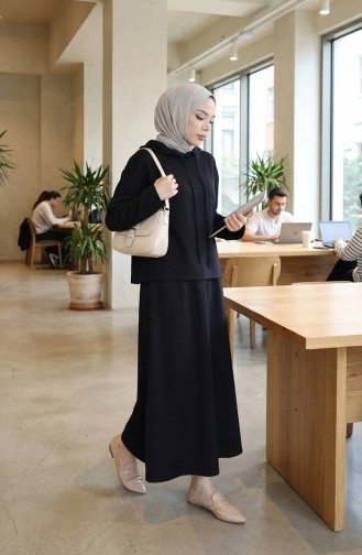 Ensemble Deux Pièces Tunique Et Jupe En Tissu Oysho 2192-04 Noir 2192-04