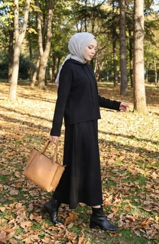 Ensemble Deux Pièces Tunique Et Jupe En Tissu Oysho 2192-04 Noir 2192-04