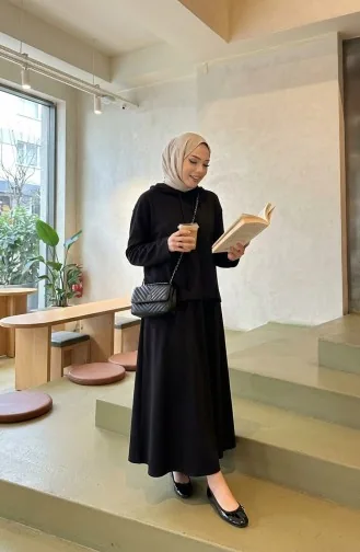 Ensemble Deux Pièces Tunique Et Jupe En Tissu Oysho 2192-04 Noir 2192-04