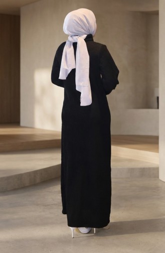 Turtleneck Ribbed Hijab Dress 2188-04 Black 2188-04