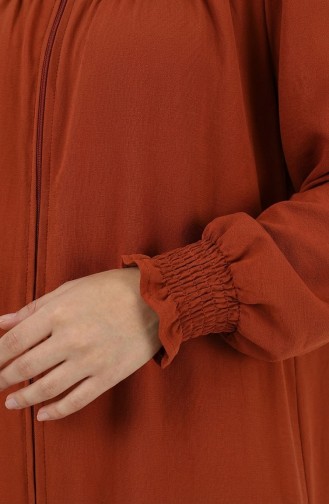 Elastic Sleeve Zippered Abaya 2035-04 Tile 2035-04