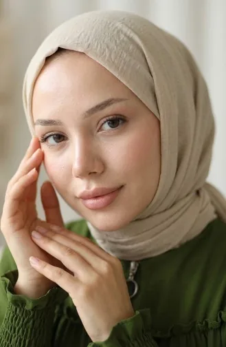 Abaya Zippée à Manches élastiques 2035-05 Kaki 2035-05
