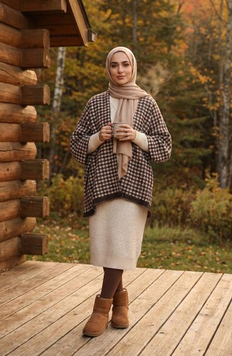 Schoudersjaal 1109-01 Bruin 1109-01