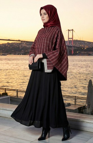 Schoudersjaal 1111-01 Bordeauxrood 1111-01