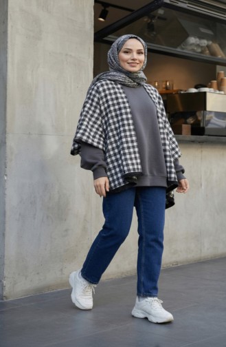 Schoudersjaal 1121-01 Zwart Beige 1121-01