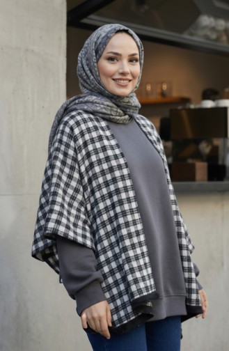 Schoudersjaal 1121-01 Zwart Beige 1121-01