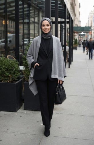 Shoulder Shawl 1128-01 Grey 1128-01