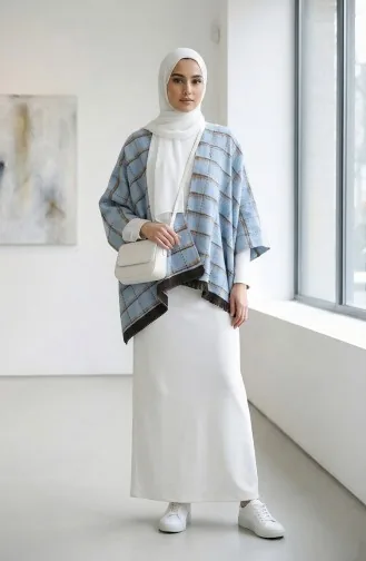 Omuz Şal 1130-01 Mavi