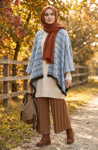 Omuz Şal 1130-01 Mavi