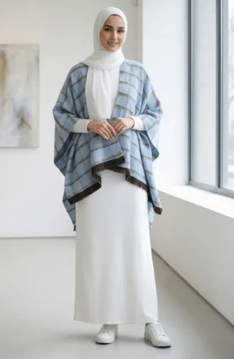 Omuz Şal 1130-01 Mavi