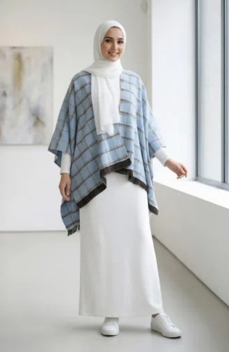 Omuz Şal 1130-01 Mavi