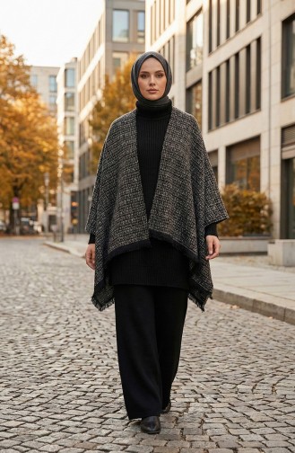 Omuz Şal 1132-01 Siyah