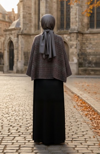 Shoulder Shawl 1133-01 Black Burgundy 1133-01